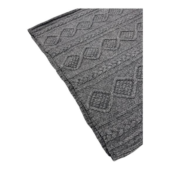 Eddie Bauer Wool Blend Turtleneck Women's Gray XXL Cable Knit Fisherman Sweater - Picture 6 of 7